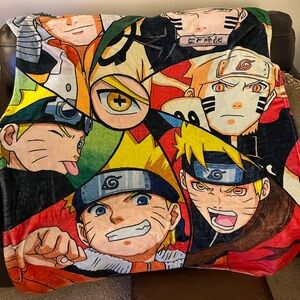 Anime Character Naruto Fleece Blanket - Multicolor